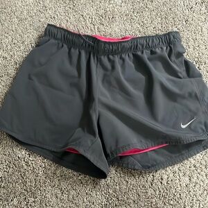 Pink and gray Nike shorts